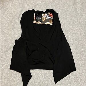 Talula Black Vest with Floral Interior